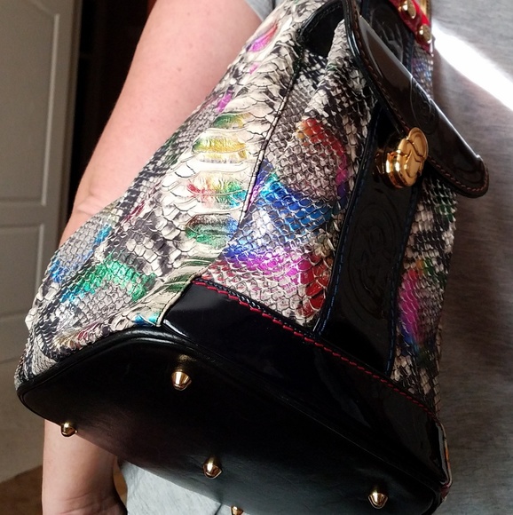Marino Orlandi~ Rainbow 🌈 Python Sling/Bucket Bag - Picture 2 of 8